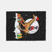 サンタグレート・ダン乗馬キリンのクリスマスオーナーキ フリースブランケット (正面(横))