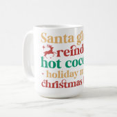 サンタグローブトインデアホットココアホリデーコーヒーマグ コーヒーマグカップ (正面左)