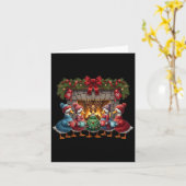 サンタグースマメリークリスマスグースクリスマス カード (黄色い花)