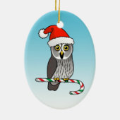 サンタグ素晴らしレーフクロウのクリスマス セラミックオーナメント (裏面)