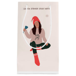 サンタゲーストップス・ヒア・ホリデー抱き枕 スモールペーパーバッグ