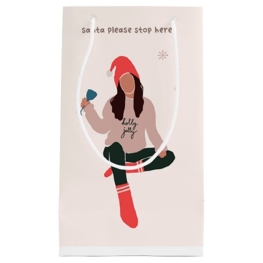 サンタゲーストップス・ヒア・ホリデー抱き枕 スモールペーパーバッグ (正面)