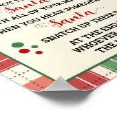 サンタゲームサインを言わないクリスマスの洗濯ばさみ ポスター (角)