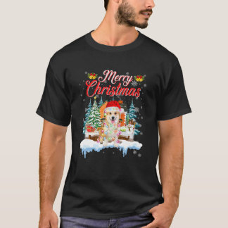 サンタコおもしろいルギ犬メリークリスマスメンズウィメンズキ Tシャツ