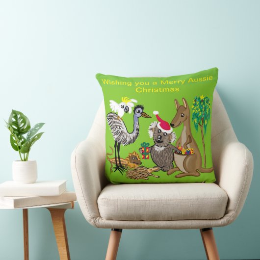 サンタコアラ与えア・オーストラリアのクリスマスプレゼント クッション (椅子)
