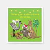 サンタコアラ与えア・オーストラリアのクリスマスプレゼント スタンダードカクテルナプキン (正面)