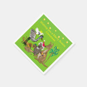 サンタコアラ与えア・オーストラリアのクリスマスプレゼント スタンダードカクテルナプキン (角)