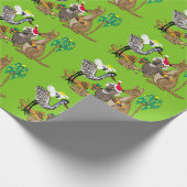 サンタコアラ与えスクリスマスプレゼント ラッピングペーパー (角)