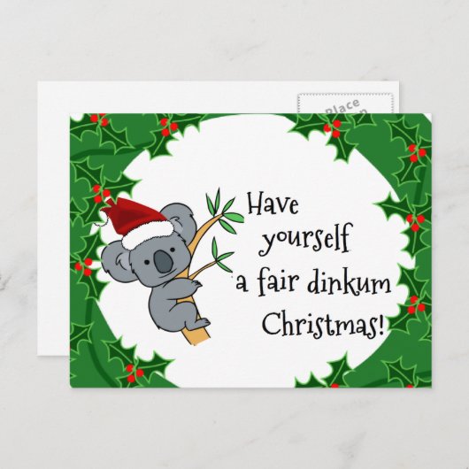 サンタコアラ – フェアディンカム シーズンポストカード (正面/裏面)
