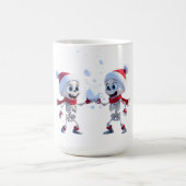 サンタコスしたスケルトンたちのスノーボールファイトが面白い コーヒーマグカップ (中央)