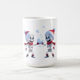 サンタコスしたスケルトンたちのスノーボールファイトが面白い コーヒーマグカップ