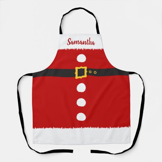 サンタコスチューム小妖精や小人名前をカスタムするクリスマス エプロン (正面)