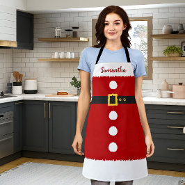 サンタコスチューム小妖精や小人名前をカスタムするクリスマス エプロン