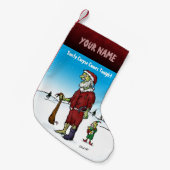 サンタコッおもしろいドパーソナライズされたゾンビ漫画 スモールクリスマスストッキング (正面 (吊り時))