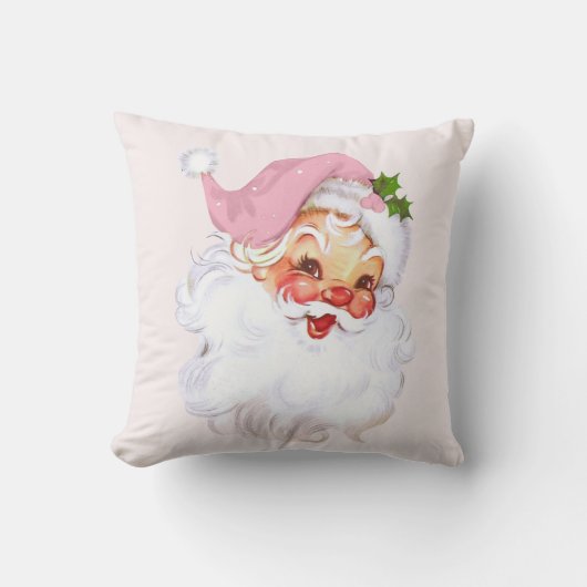 サンタコテージシックピンククリスマスクッション クッション (正面)