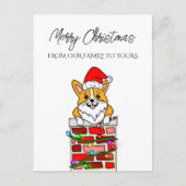 サンタコパーソナライズされたルギと一緒にメリークリスマスカード シーズンポストカード (正面)