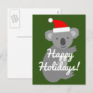 サンタコラおもしろいベアークリスマスホリデーポストカード シーズンポストカード