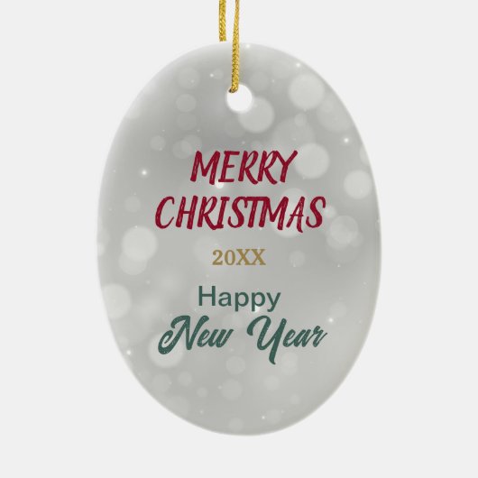 サンタコリー包まれたドッグのクリスマスライト セラミックオーナメント (裏面)