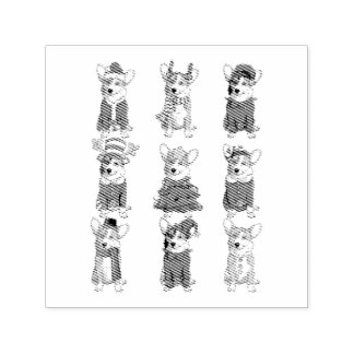 サンタコルギクリスマスツリーライトズ小妖精や小人トナカイ犬 セルフインキングスタンプ