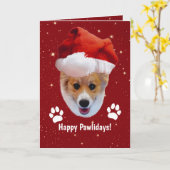 サンタコルギハッピーパウィデイズカード カード (黄色い花)