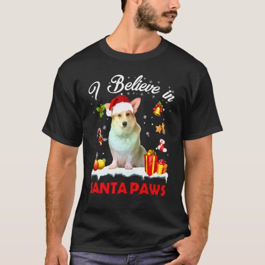 サンタコーギークラウス犬クリスマス飾り Tシャツ (正面)