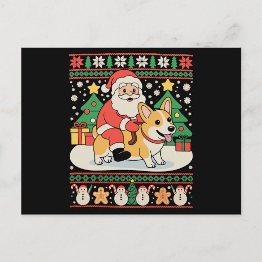サンタコーギー犬乗馬クリスマス クリスマス ホリデー (正面)