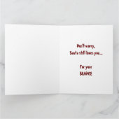 サンタコーデットゾンビおもしろいクリスマスビッグ カード (内部)