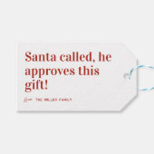 サンタコール | かわいいクリスマス ギフトタグ (正面(横))