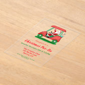 サンタゴエレガントルフクリスマスパーティの招待状 アクリル招待状 (レイダウン)