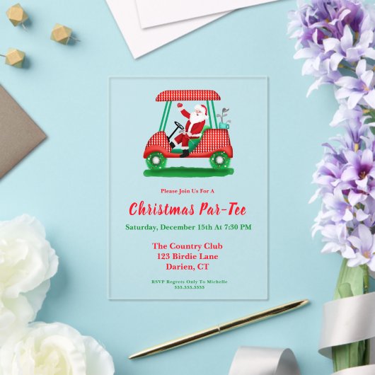 サンタゴエレガントルフクリスマスパーティの招待状 アクリル招待状 (インサイチュ (ウェディング))