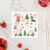 サンタゴルフとゴルフメリークリスマス スタンダードカクテルナプキン (インサイチュ)