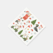 サンタゴルフとゴルフメリークリスマス スタンダードカクテルナプキン (角)