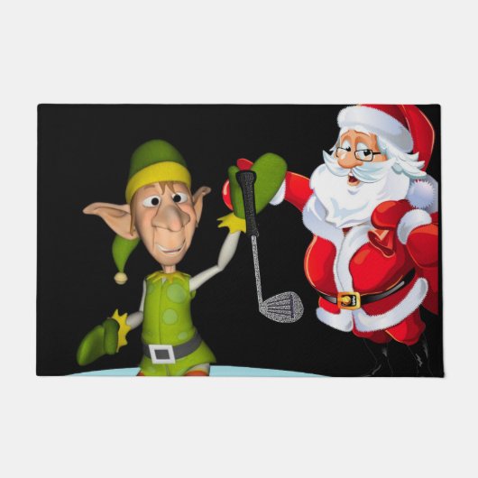 サンタゴルフのクリスマスドアマット ドアマット (正面)