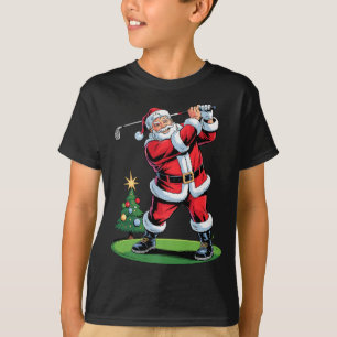 サンタゴルファー 楽しいホリデークリスマスパジャマXmas Tシャツ