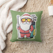 サンタゴルフィングクリスマスおもしろい クッション (ブランケット)