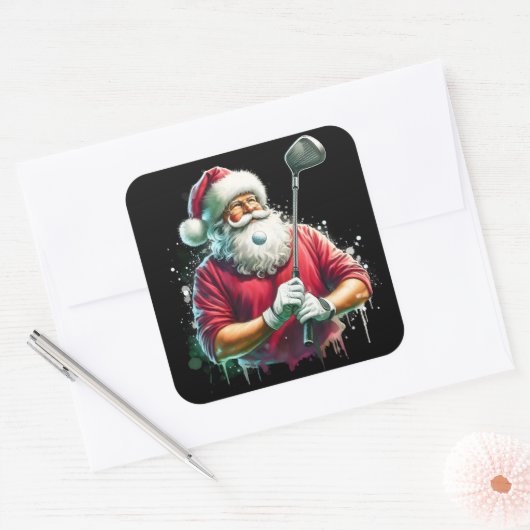 サンタゴルフフェスティバル服 スクエアシール (封筒)