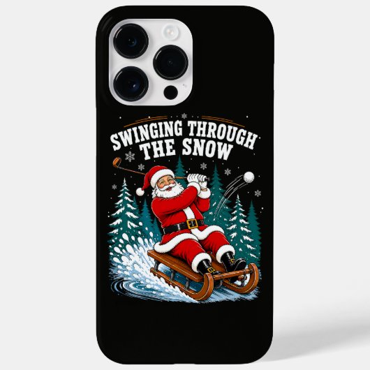サンタゴルフ メリークリスマス ゴルファー Case-Mate iPhoneケース (裏面)