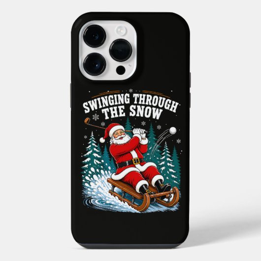 サンタゴルフ メリークリスマス ゴルファー iPhoneケース (裏面)