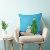 サンタゴールデンドッグのクリスマスピロー クッション (椅子)