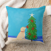 サンタゴールデンドッグのクリスマスピロー クッション (ブランケット)