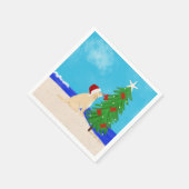 サンタゴールデンドッグクリスマスがナプキンスを祝う スタンダードカクテルナプキン (角)