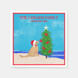 サンタゴールデンドッグクリスマス2025 スタンダードカクテルナプキン