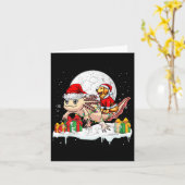 サンタゴールデンレトリエバーアクソロトルクリスマスローに乗る カード (黄色い花)