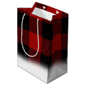 サンタゴールデンレトリエバーオンプレイド ミディアムペーパーバッグ (裏面アングル)