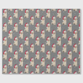 サンタゴールデンレトリエバーパピー ラッピングペーパー (フラット)