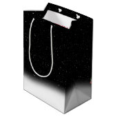 サンタゴールデンレトリバーで雪片ミディアムギフトB ミディアムペーパーバッグ (裏面アングル)