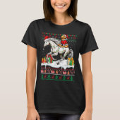 サンタゴールデンレトリバー乗馬クリスマススススススススウェア Tシャツ (正面)