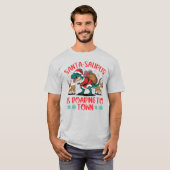サンタサウルス Tレックス 恐竜 クリスマス Tシャツ (正面フル)