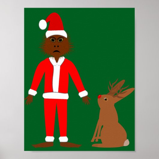 サンタサスカッチとジャッカロープクリスマス ポスター (正面)