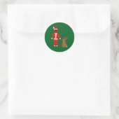 サンタサスカッチとジャッカロープクリスマス ラウンドシール (バッグ)